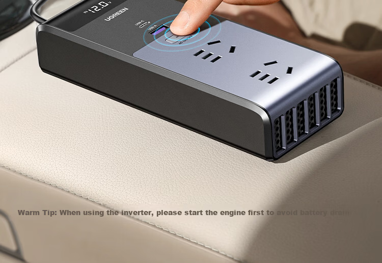 UGREEN Car Inverter 12V to 220V 150W Charger Cigarette Lighter Converter Car Power Socket 15072 23