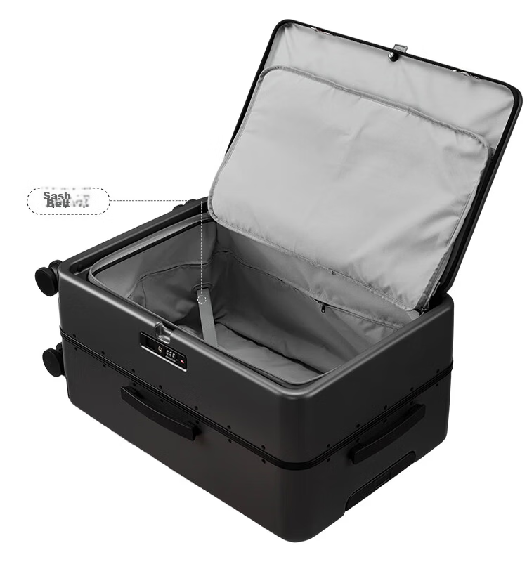 JD Original Wujian One-Click Front Opening Aluminum Frame Suitcase for Men And Women, Large Capacity Carry-On Luggage, Deep Sea Blue, 20 Inches 15