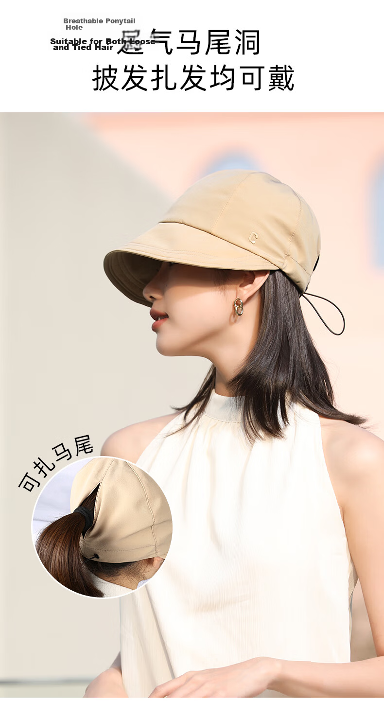 CACUSS Women's Sun Hat, Breathable Wide Brim Ice Silk UV Protection Outdoor Cycling Visor Cap 6