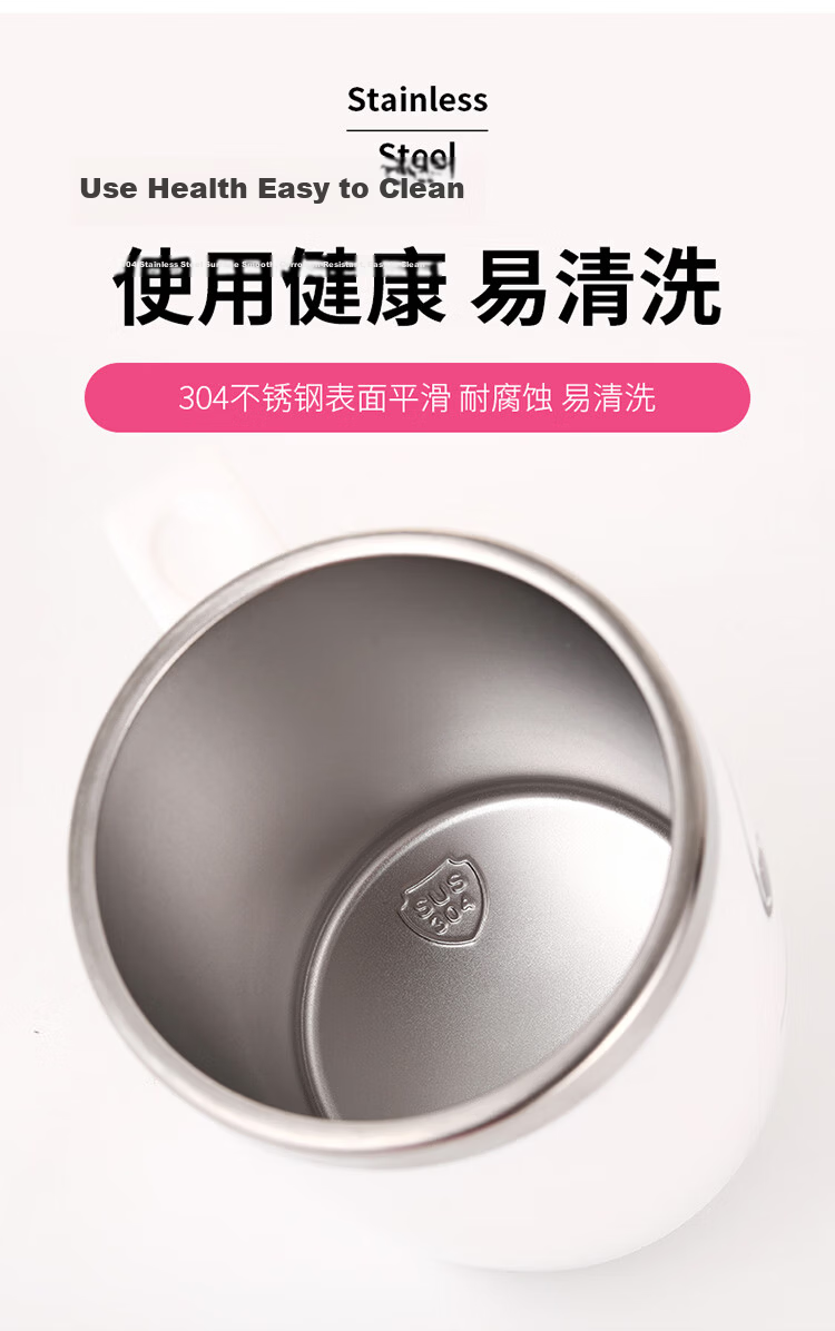 SNOOPY Stainless Steel Insulated Office Mug with Handle 420ML Cute Couple Cup DP-5002R Pink 4