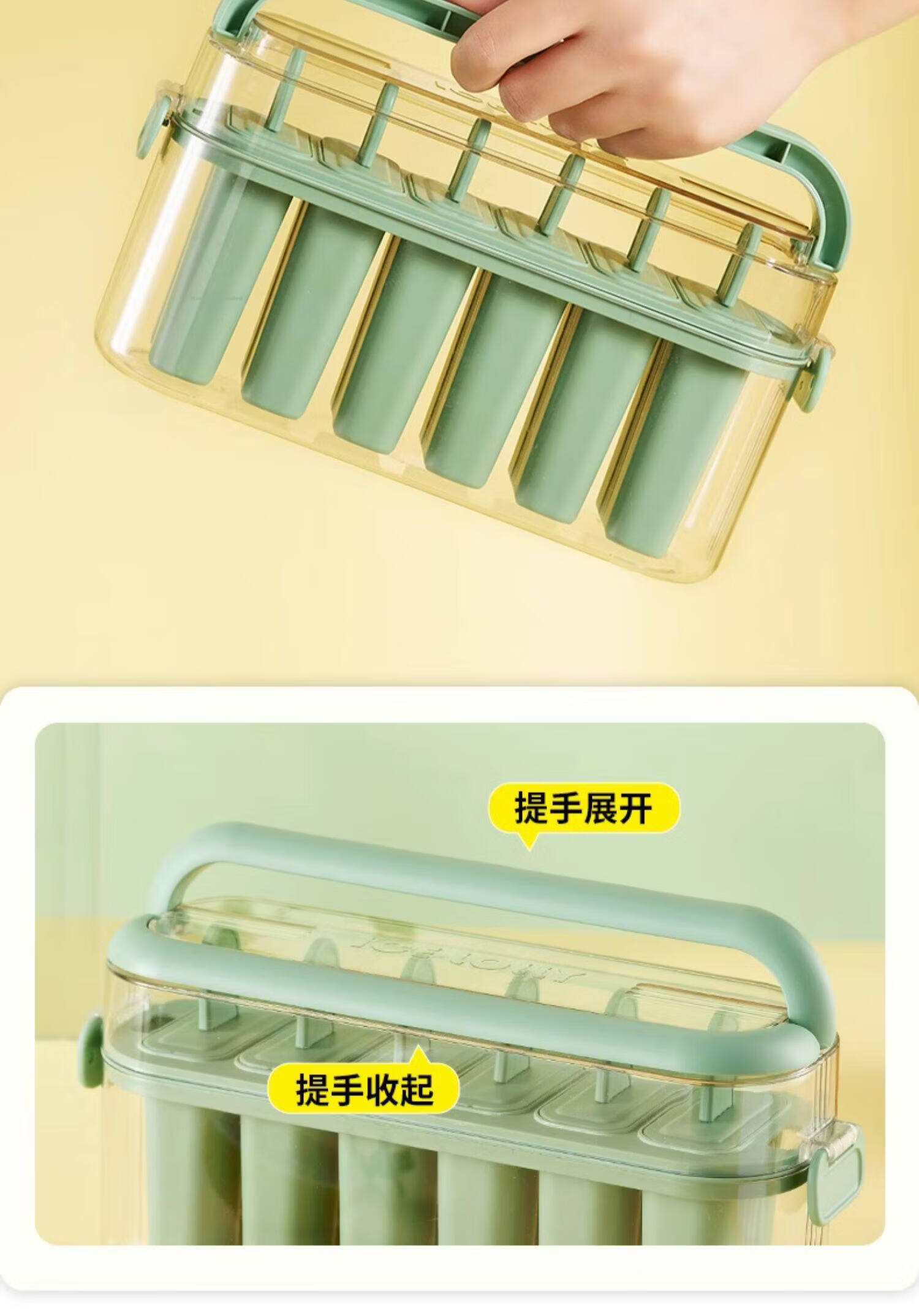 Jingmao Food-Grade Ice Cream Mold for Kids Homemade Popsicle Ice Lolly Mold Ice Cube Tray Frozen Treat Box 5