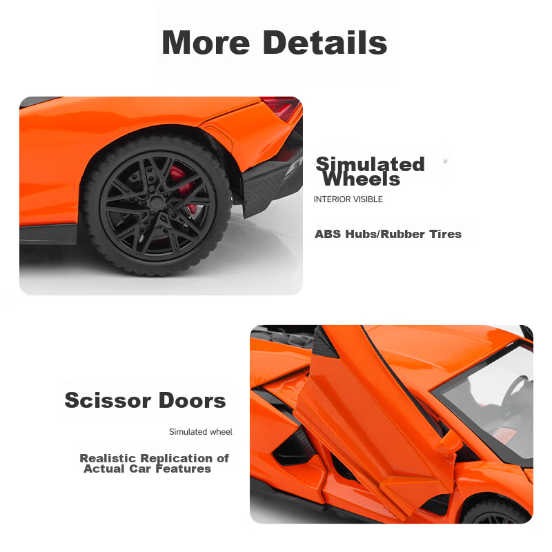 Chiyuchewan Racing Car Toy, Lamborghini New Bull Alloy Realistic Car Model, Toy Car Model, Gift for Boys 8