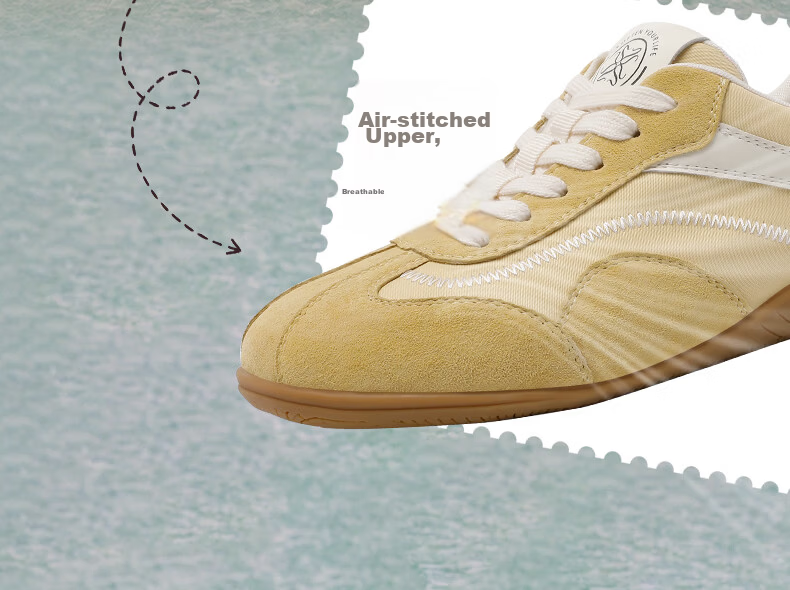 Basto Women's Retro Versatile Derby Shoes Soft Sole Slip-On Colorblock Casual Shoes S1057BM6 Beige Mesh Size 37 7