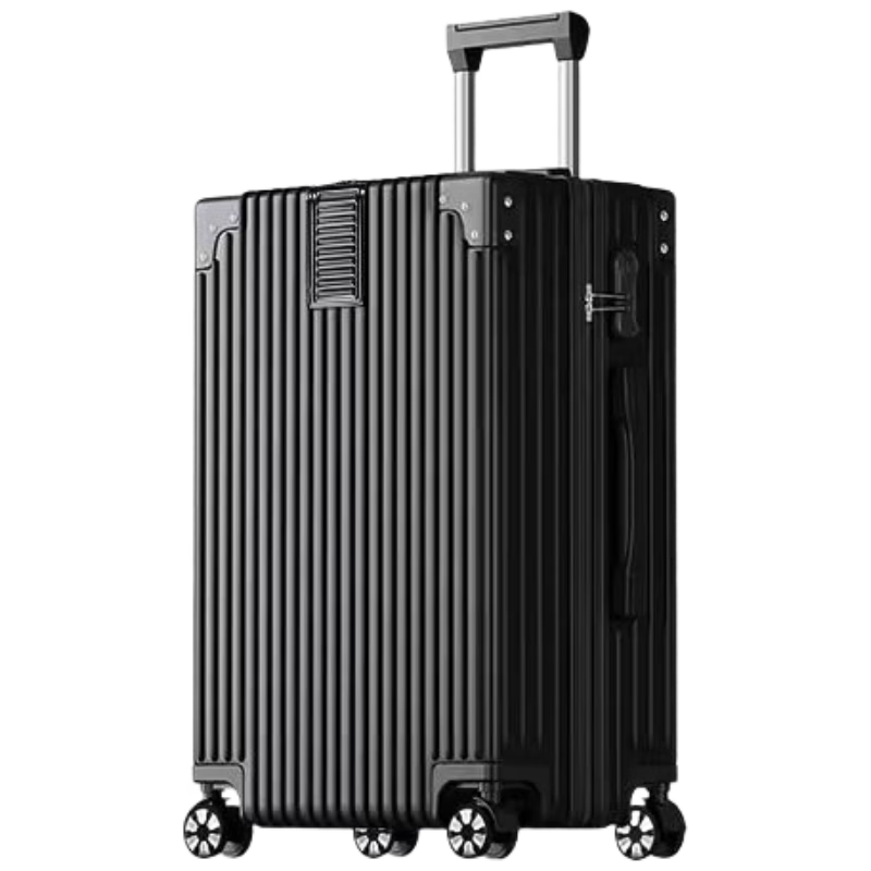 Fandia 26-inch Large Capacity Spinner Trolley Suitcase Travel Luggage Large Size Password Lock Black for Men and Women