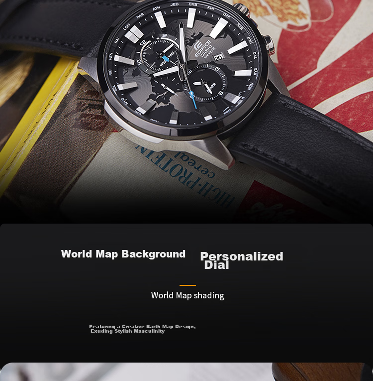 CASIO Men's Watch, EDIFICE Earth Heart Quartz Exam Japanese And Korean Style, Gift for Boyfriend, EFR-303DB 3