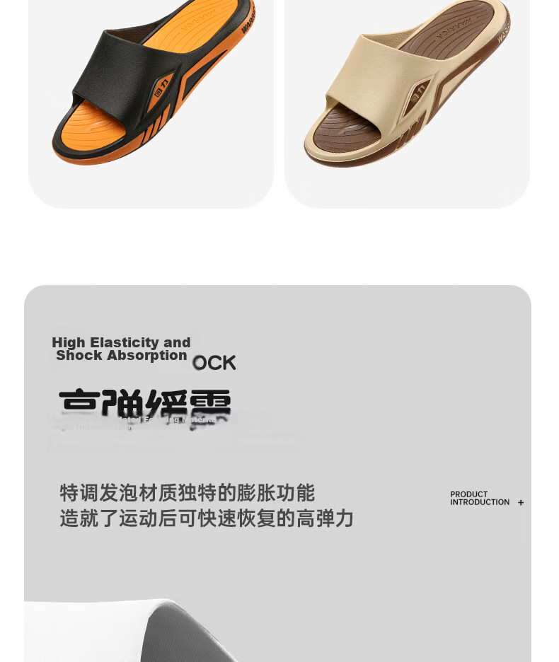 Warrior Official Men's Slippers 2026 Summer Non-Slip Wear-Resistant Slide Sandals White Black Model A Size 42-43 7