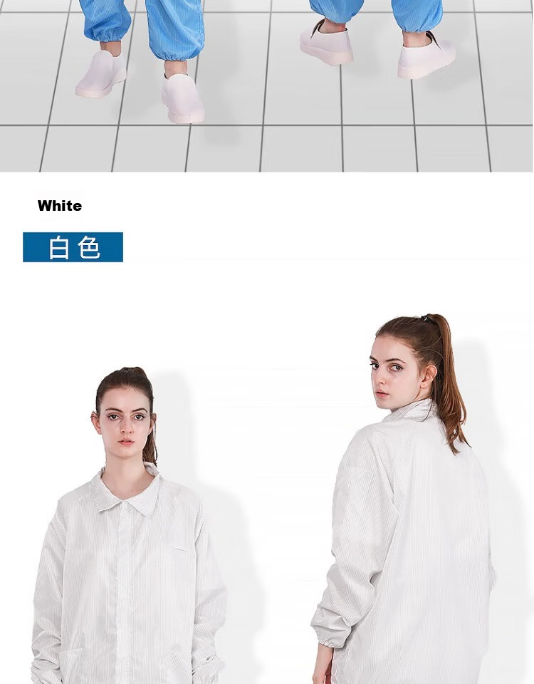 Mulang Anti-Static Two-Piece Cleanroom Suit Food Factory Protective Clothing Electronics Workshop Dustproof Workwear White 2XL [Jing Suda] 18