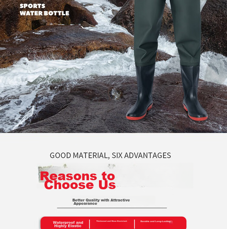 Gongtai Waterproof Fishing Pants Half-Length Rain Pants Unisex Waterproof Overalls Green Half-Length Size 39 2