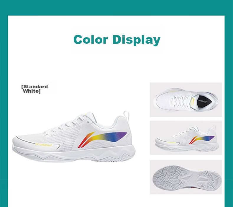 LI-NING Ping Pong Shoes Kirin 3.0 ESS Unisex Non-Slip Shock Absorption Sports Training Shoes Standard White Size 41 5