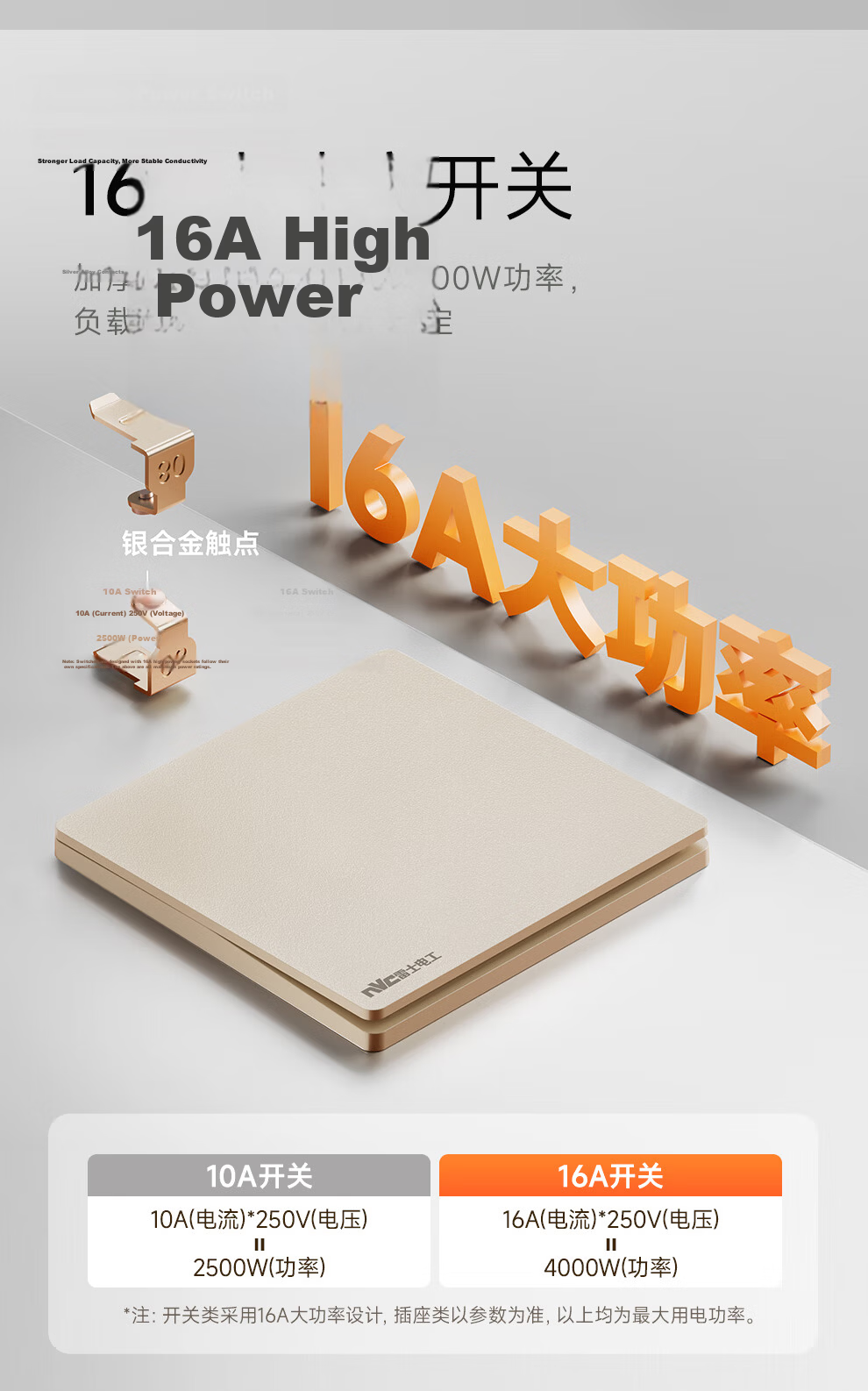 NVCleishidiangong Xingyan Series, Five-Hole Socket, 86*86mm, 15W Fast Charging, USB+Type-C, Ultra-Thin 6.4mm, Large Plate, No Switch, Plastic Shell with Steel Backboard 13