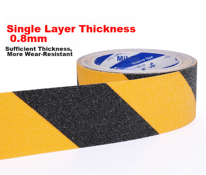 Mileqi Self-Adhesive Frosted Tape Black Yellow Warning Tape Step Anti-Slip Waterproof Abrasive Tape Stair Anti-Slip Strip 50mm*5m - Black Yellow [3 Rolls] 4