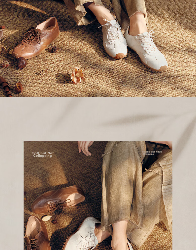 Senda Qixi Gift Xu Ruohan Same Style Sheepskin Casual Sneakers Women 4XV21BM6 Beige Size 34 2
