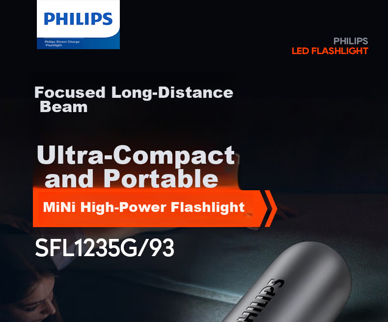PHILIPS High Brightness Flashlight Portable Mini Tactical Outdoor Emergency Light 1
