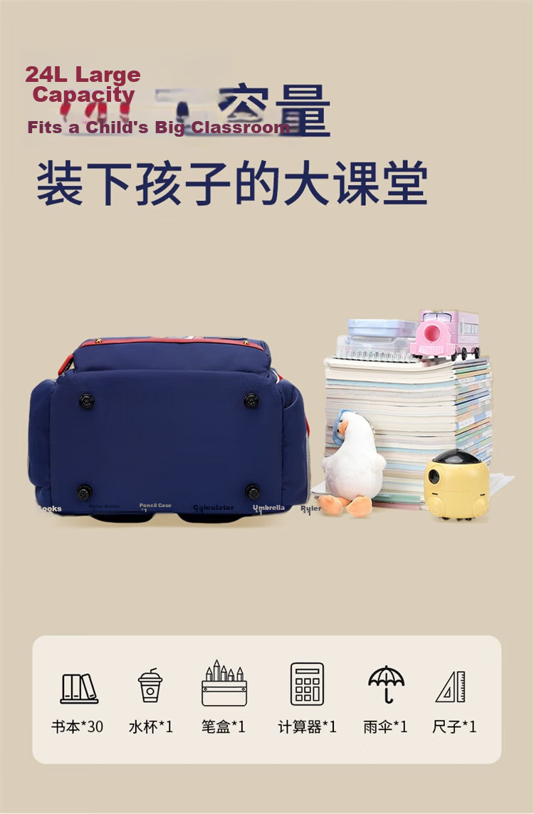 Dijiuchengbao Vnine City Schoolbag for Primary School Students Grades 1-4, Spine Protection And Load Reduction Children's Backpack, Anti-Drop Boys' Shoulder Bag 19