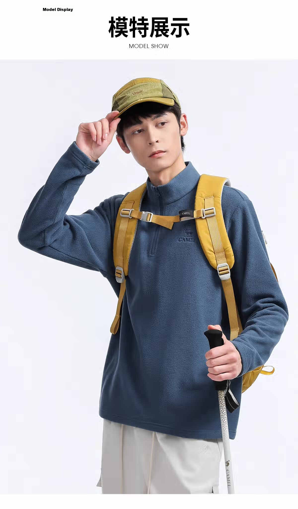 CAMEL Outdoor Women's Fleece Jacket High Collar Windproof Heated Warm Anti-Static Softshell Liner Men's Polar Fleece Coat 3XL 26
