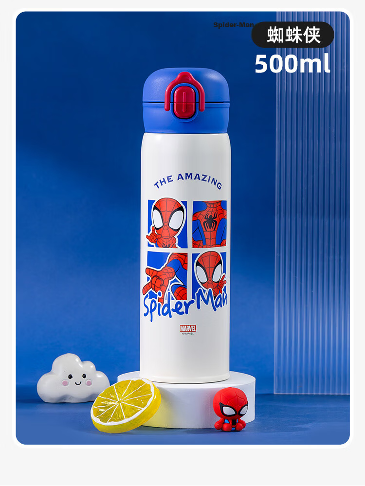 Disney Kids Stainless Steel Insulated Water Bottle for Boys 500ML Double Spout Thermos Cup 14