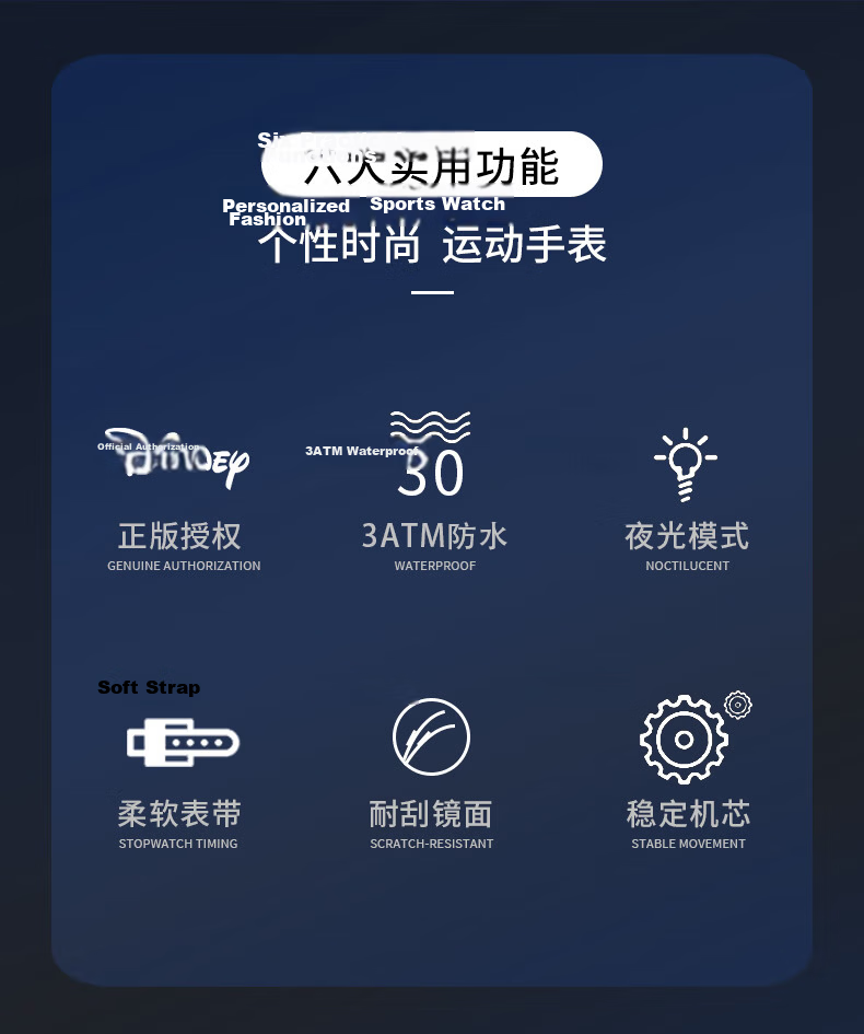 Disney Student Watch, Simple Waterproof Quartz Watch with Dual Calendar, for Middle And High School Students, Exam Watch MK-11809GN 3