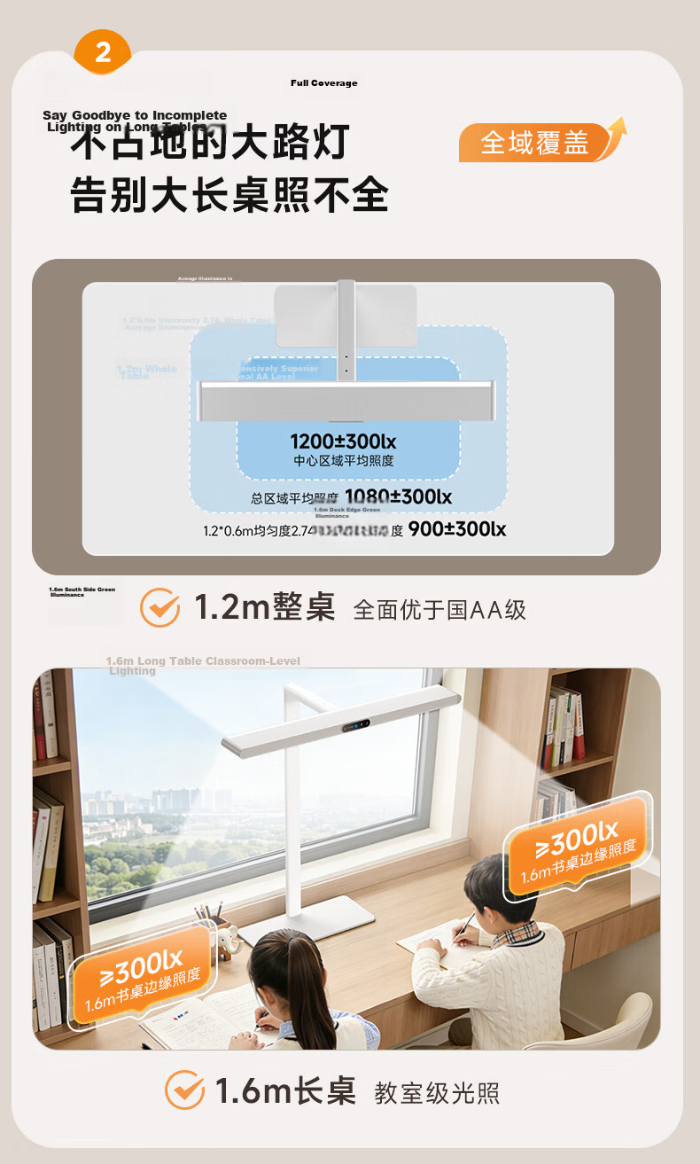 Haishibao Desktop Road Lamp Children's Eye Protection Study Anti-Blue Light Full Spectrum LED Desk Lamp I01-45W-R 11