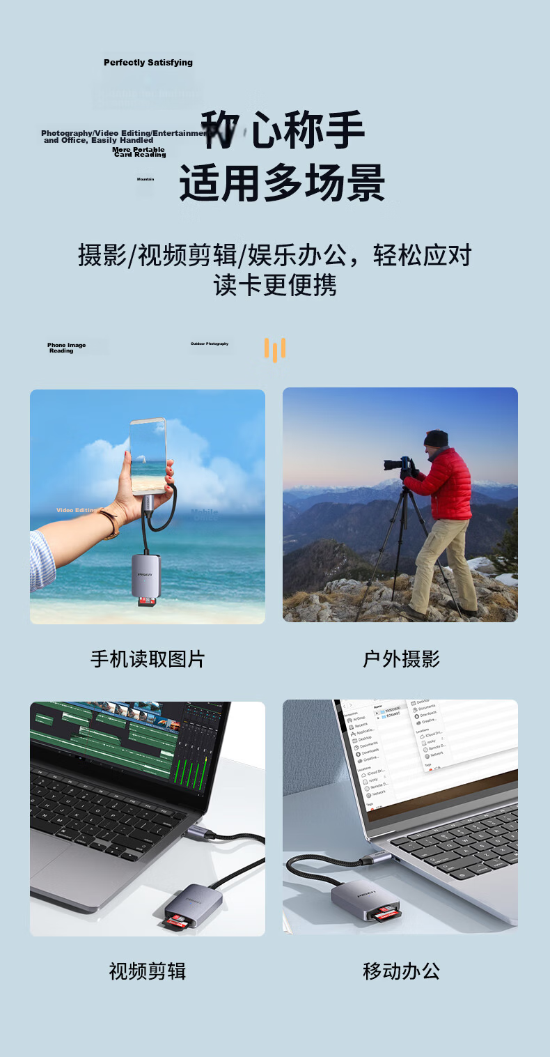 Pisen Huawei NM Card Reader USB3.2/Type-C High-Speed Two-In TF Card Reader Compatible with Huawei Phones/Computers/Apple 16/15/iPad Tablets 9
