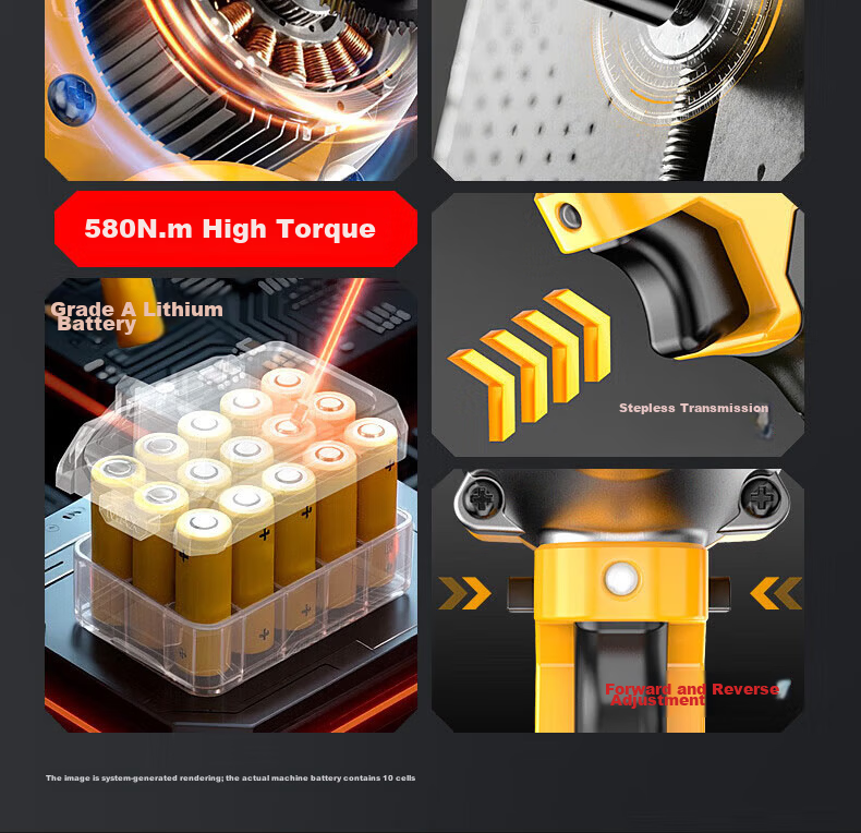 Aired 580N Lithium Battery Electric Wrench High Torque Cordless Impact Wrench Drill Impact Socket Power Tool 3