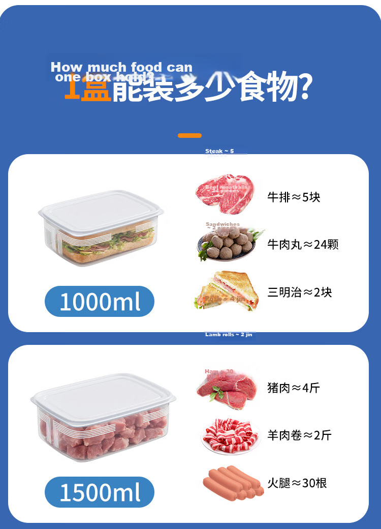 Jiabangshou Refrigerator Storage Containers, Food-Grade Kitchen Vegetable Fruit Egg Storage Boxes, 4L Capacity, Pack of 2 13