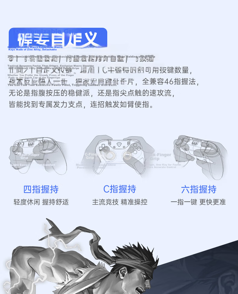 Mechanic F1 White Dual 8K Wireless Gaming Controller FPS Esports Ultra-Low Latency Large Grip Controller for Steam TV PC Online and PC Games CS2 Dota Shadow Blade Zero Gift 13