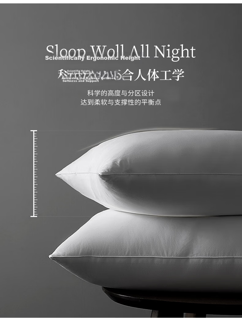 La Torretta A-Class 100% White Goose Down Cotton Pillow Five-Star Hotel Pillow Core Adult Single 10