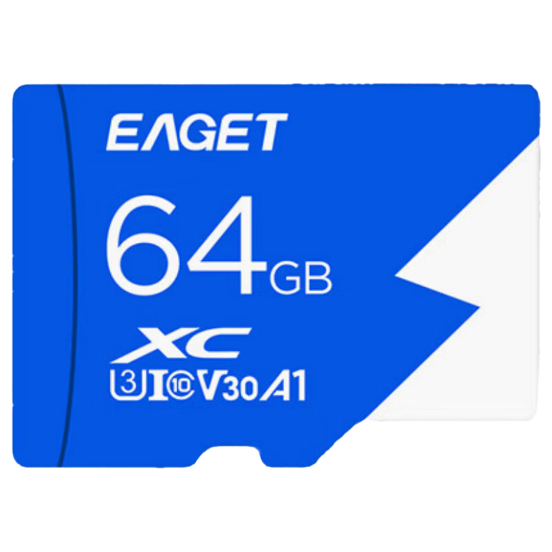 EAGET 64GB TF (MicroSD) Memory Card U3 C10 A1 V30 High-Speed Version for Dash Cam & Surveillance Camera, Phone Memory Card, Read Speed 100MB/s