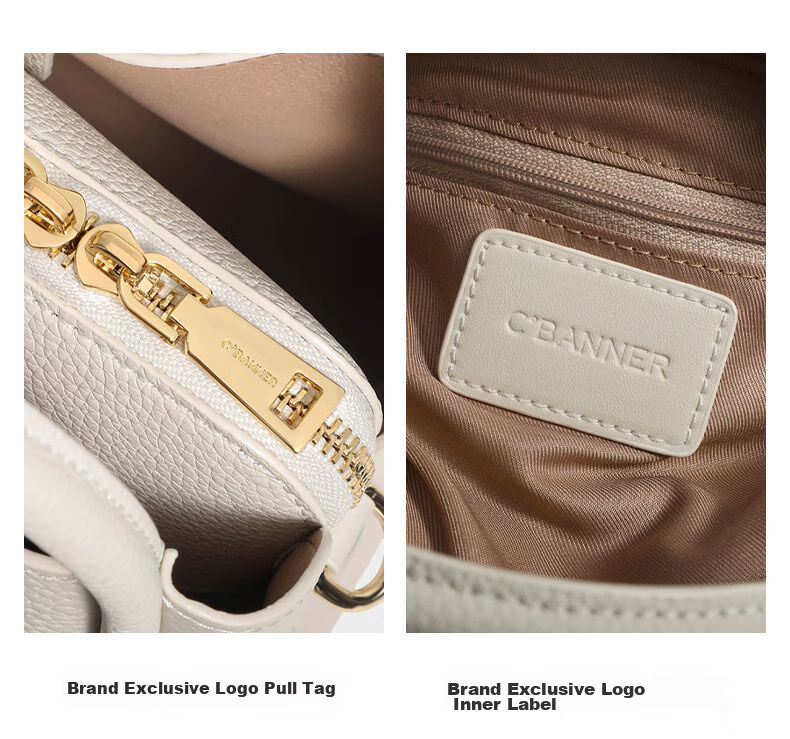 C.BANNER Women's Bag First Layer Cowhide Handbag Shoulder Bag Crossbody Light Luxury Birthday Gift High-End Feel for Girlfriend Wife 8