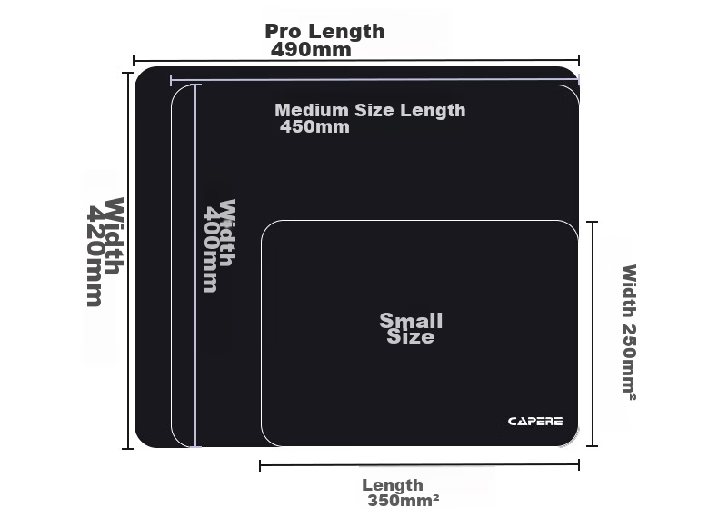 CAPERE Waterproof Fully Tempered Micro-Etched Glass Mouse Pad Gaming Mat Non-Slip PU Base Esports Star String [Medium] Glass Pad / Starry Black 350x250mm 5