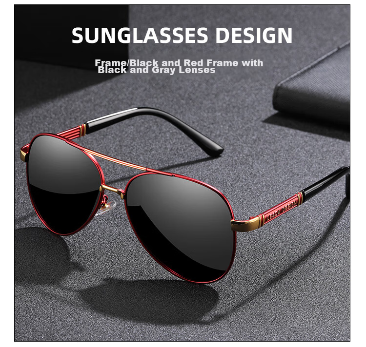 GOGOSOON New Pilot Sunglasses for Men, Driving-Specific Glasses, Photochromic Polarized Driving Sunglasses, Light-Sensitive Day And Night Fishing Glasses 14