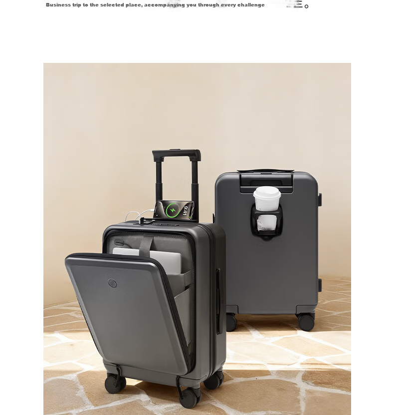 90 Points 20-inch Carry-on Luggage Unboxing Suitcase Men and Women Business Multifunctional Trolley Case Seine River Series Password Lock 6