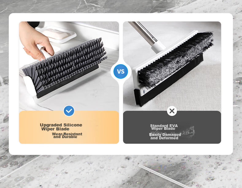 Meiliya Long Handle Toilet Floor Brush Hard Bristle Scrubbing Brush Tile Bathroom Floor Cleaner No Dead Angle 10