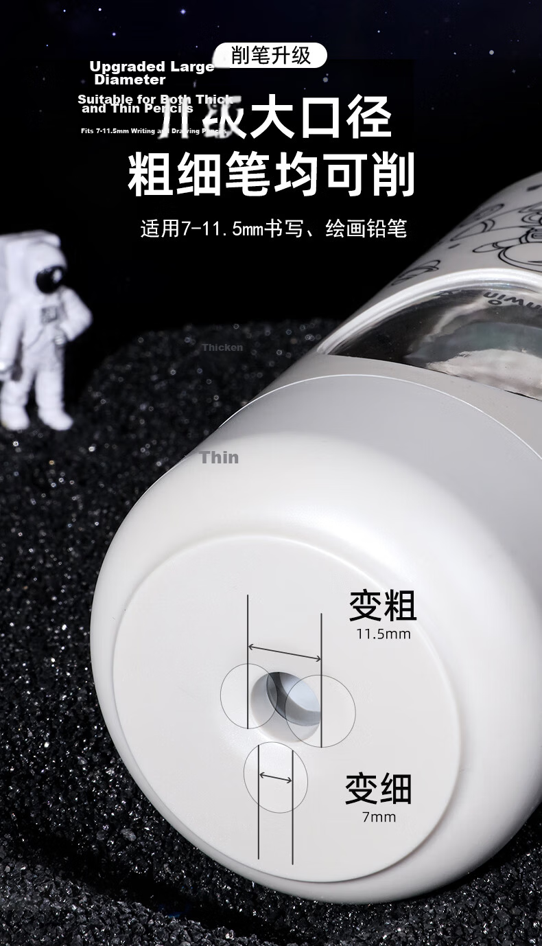 Astronomical Doraemon Fully Automatic Large Caliber Electric Pencil Sharpener for Primary School Students, Thick Triangular Pencil Sharpener, Children's Rechargeable Pencil Sharpener A8822 7