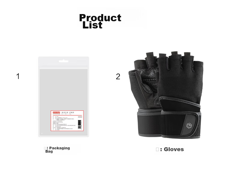 JD Original Fitness Gloves for Men And Women, Single Bar Pull-Up Weightlifting Training Non-Slip Wrist Guard Fingerless Sports Gloves XL Size 13