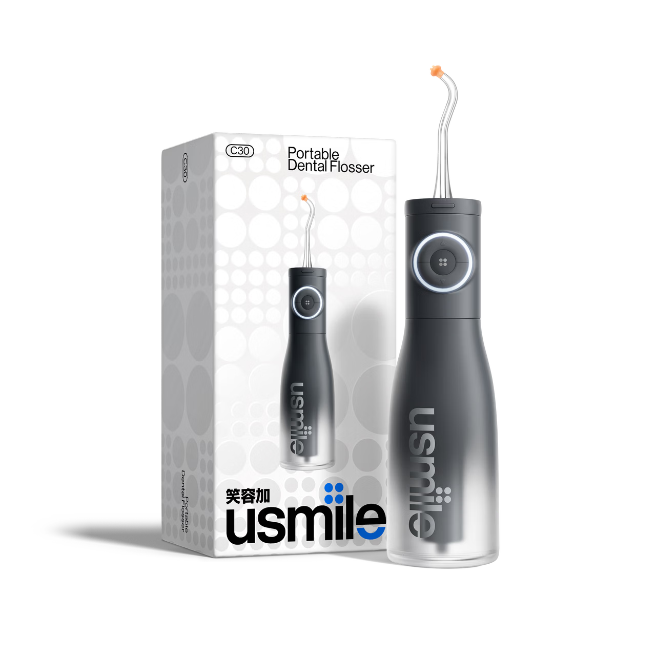 Usmile Smile Plus Water Flosser Vertical Ultrasonic Oral Irrigator Orthodontic 2026 New C30 Clear Moon Yellow Birthday Gift