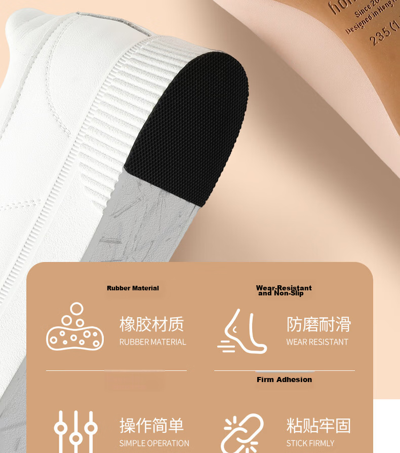 FOOTOPPO Non-Slip Shoe Sole Pads High Heel Anti-Wear Shoe Repair Durable 3M Adhesive Self-Adhesive Noise-Reducing Shoe Stickers 2