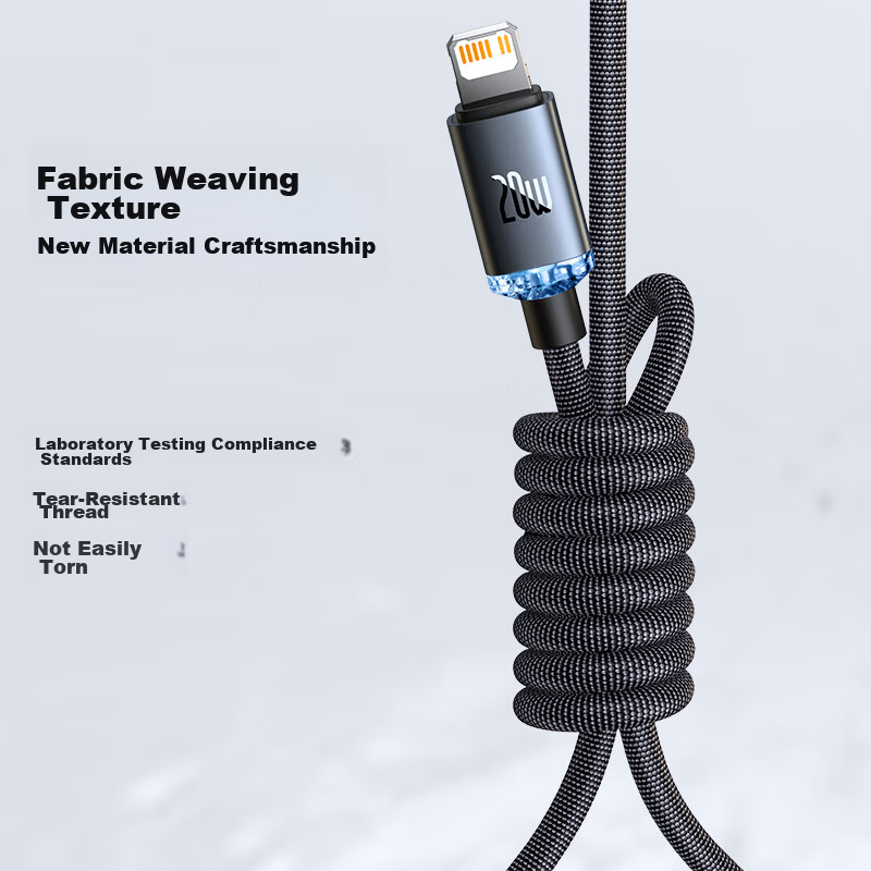 Baseus Apple Data Cable PD20W Fast Charging Type-C to Lightning Cable for iPhone 14/13 Pro Max/12/11 Car Charger 1.2m Black 8