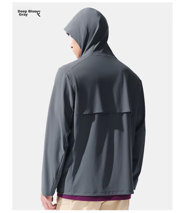 Beneunder Men's Sunscreen Jacket Thin Skin Coat UV Protection Breathable Outdoor Fishing AS023 Dark Gray S 20