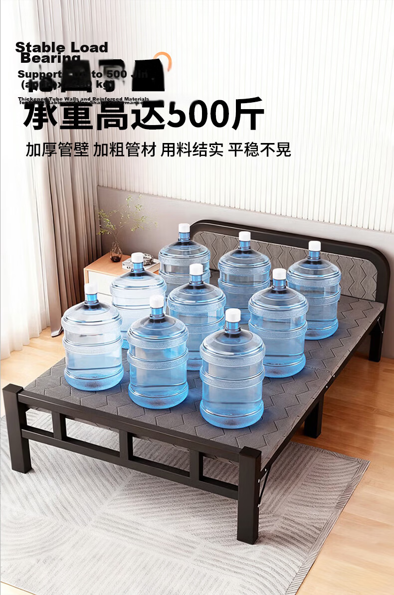 Quanpinwu (No Installation) Folding Single Bed Nap Bed Home Hospital Care Sponge Mattress Camp Bed 8