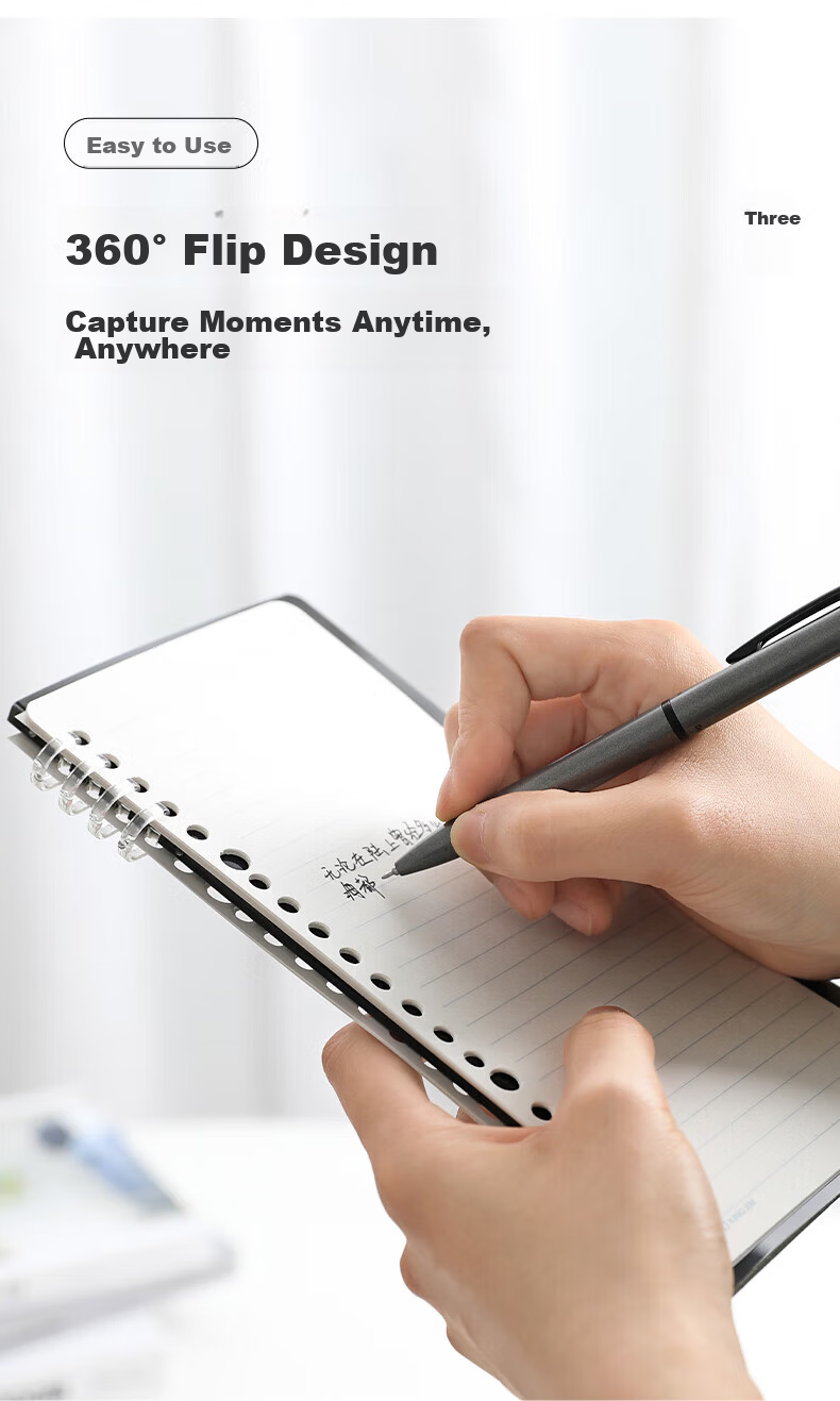 King Jim KINGJIM B5 8-Hole Loose-Leaf Notebook, Lightweight Detachable Coil, Refillable, Transparent 9855TTE-GSN B5 5