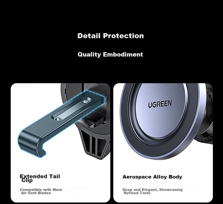UGREEN Car Phone Holder, Suction Cup Dashboard Mount for Vehicles, Center Console Navigation Windshield Windproof Mount 21