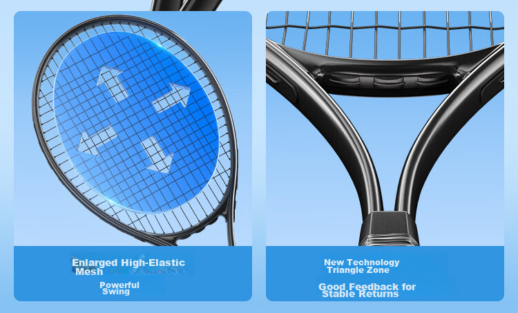JD Original White Beginner Tennis Racket for Men And Women, Shock-Absorbing Large Face, College Student Entry-Level Single Racket with Pre-Strung Strings 5