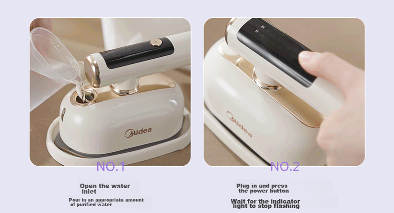 Midea Smart Digital Display Titanium Handheld Garment Steamer 25g/min Large Steam Portable Small Home Ironing Machine Gift YBD12AG1 3