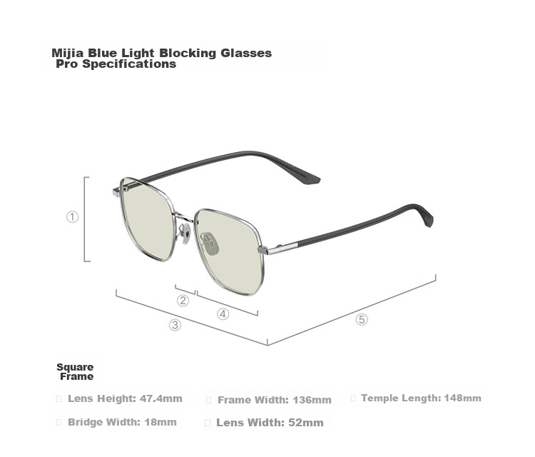Mijia Xiaomi Blue Light Blocking Glasses Pro Anti-Oil Beta Titanium Radiation Protection Round Frame for Phone and Computer 20