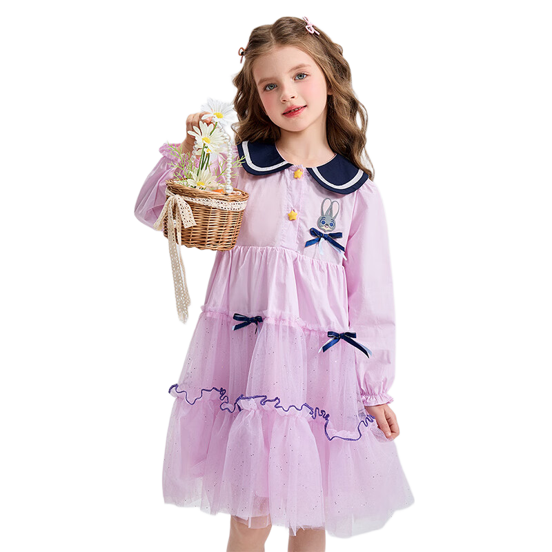 Disney Girls' Dress Summer 2026 New Stylish Rabbit Police Officer Princess Dress for Kids