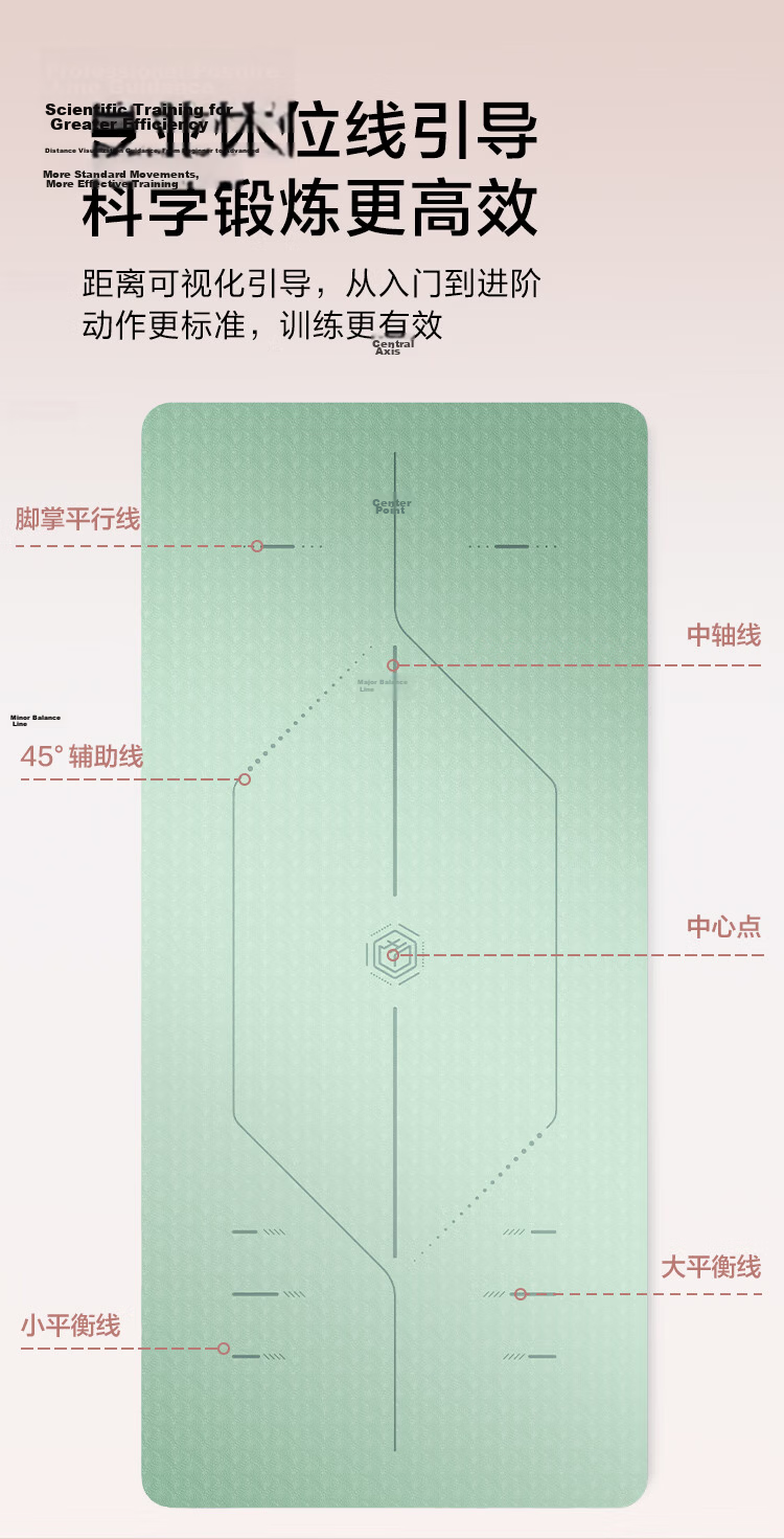 JD Jingzao Yoga Mat Fitness Mat Non-Slip Extra Wide 185x85cm Beginner Exercise Dance Floor Mat Home Use Green 9