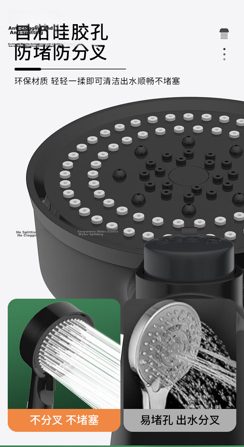 KEGOO Shower Head Set with Hose and Bracket, 3-Piece High-Pressure Handheld Shower Head, Universal Bath Sprinkler 4091 12