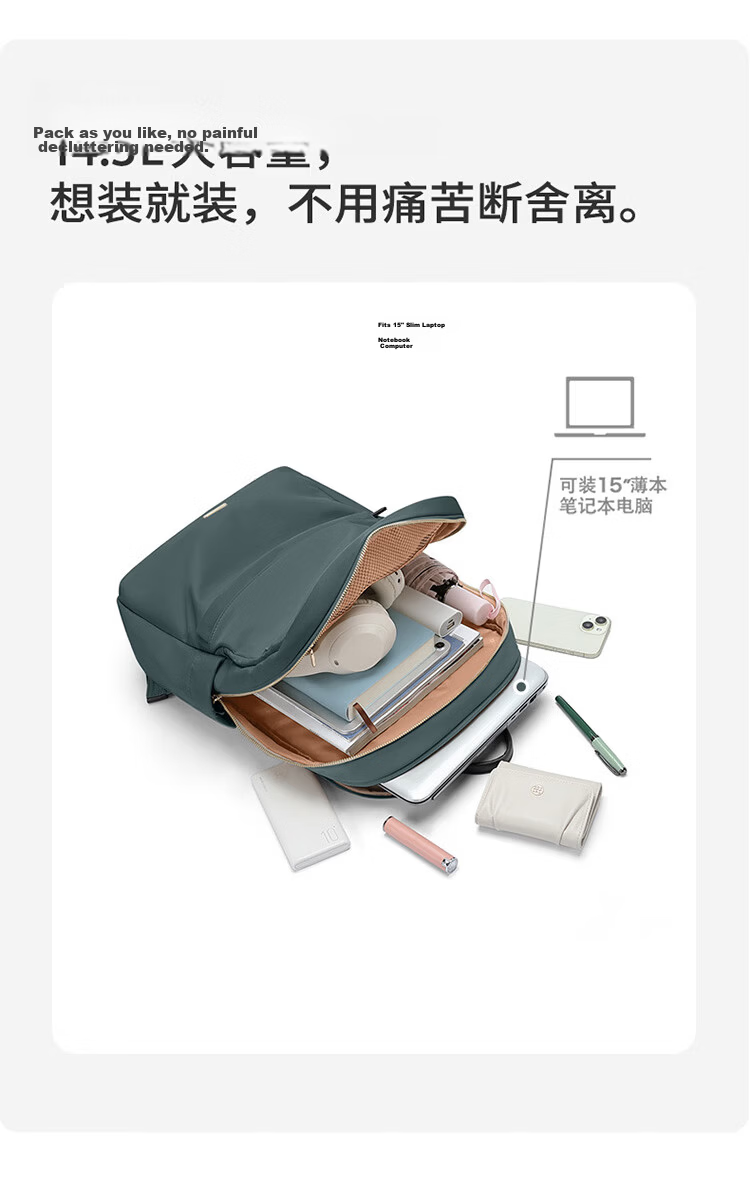 GOLF Women's 14/15 Inch Laptop Backpack Travel Business Briefcase Gift for Girlfriend 11
