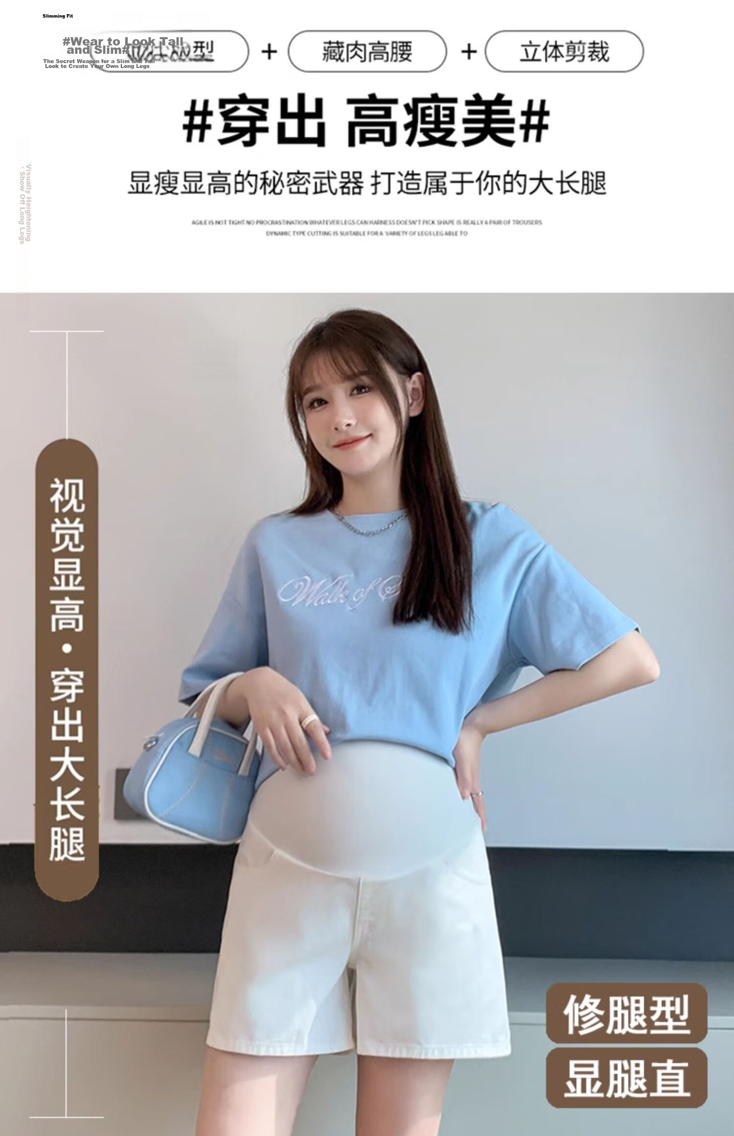 JOYNCLEON Maternity Shorts Summer Thin Cotton Denim Leggings Safety Pants Maternity Wear Off-White L Jyk176505 21